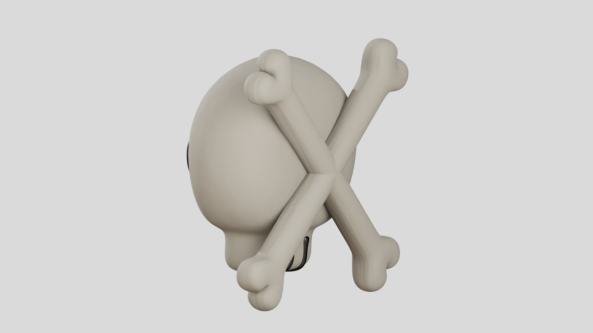 Skull Cute 3D Illustration 3D model_7