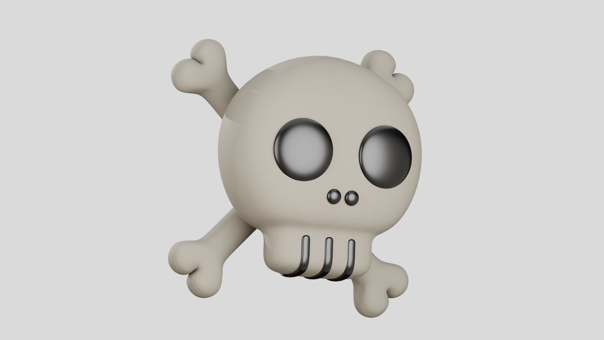 Skull Cute 3D Illustration 3D model_18