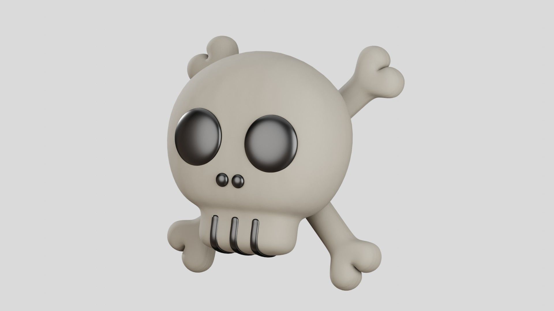 Skull Cute 3D Illustration 3D model_2