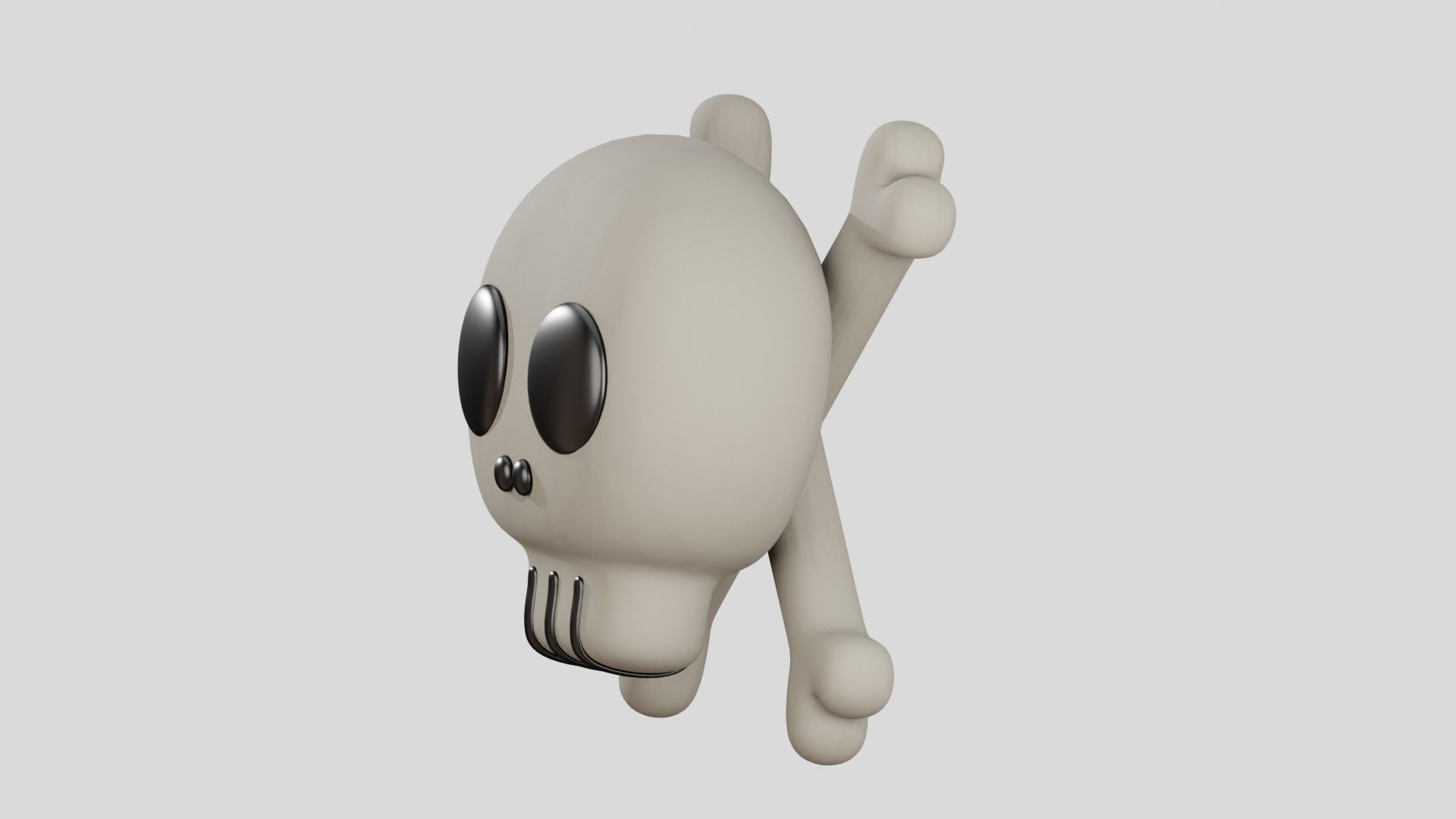 Skull Cute 3D Illustration 3D model_4