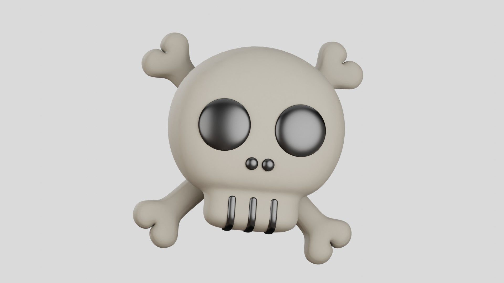 Skull Cute 3D Illustration 3D model_19