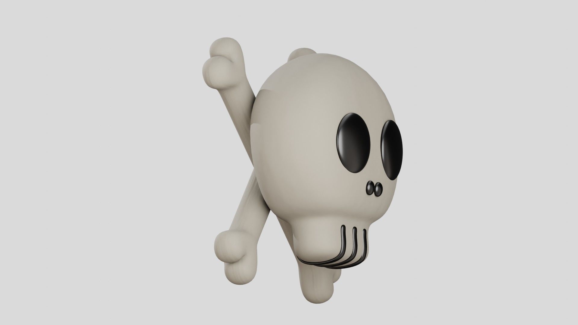 Skull Cute 3D Illustration 3D model_16