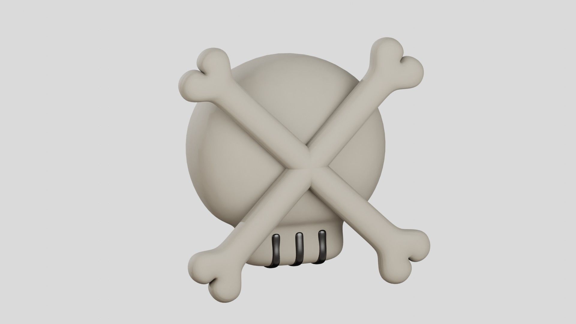 Skull Cute 3D Illustration 3D model_9