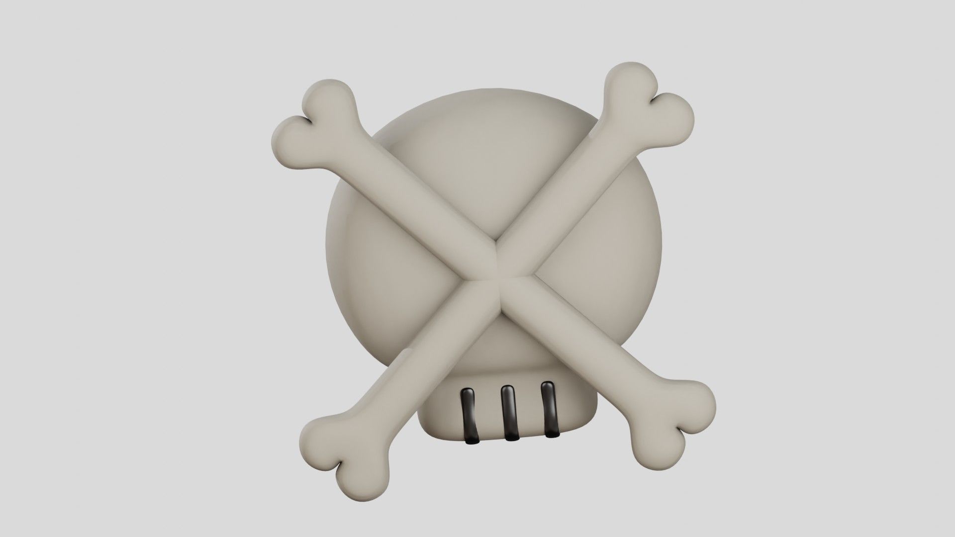 Skull Cute 3D Illustration 3D model_10