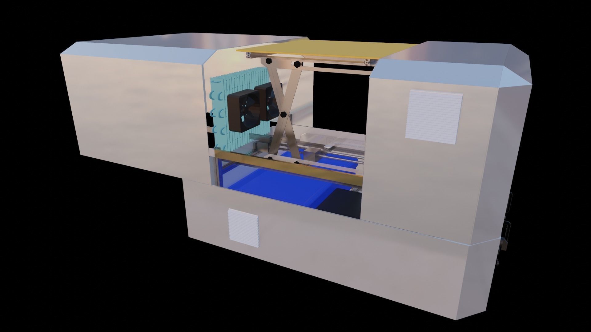 3D Model Design of Drone Dock Shutter Auto Charge 3D print model_3