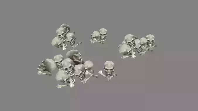 Cartoon human skull - cranium Low-poly 3D model