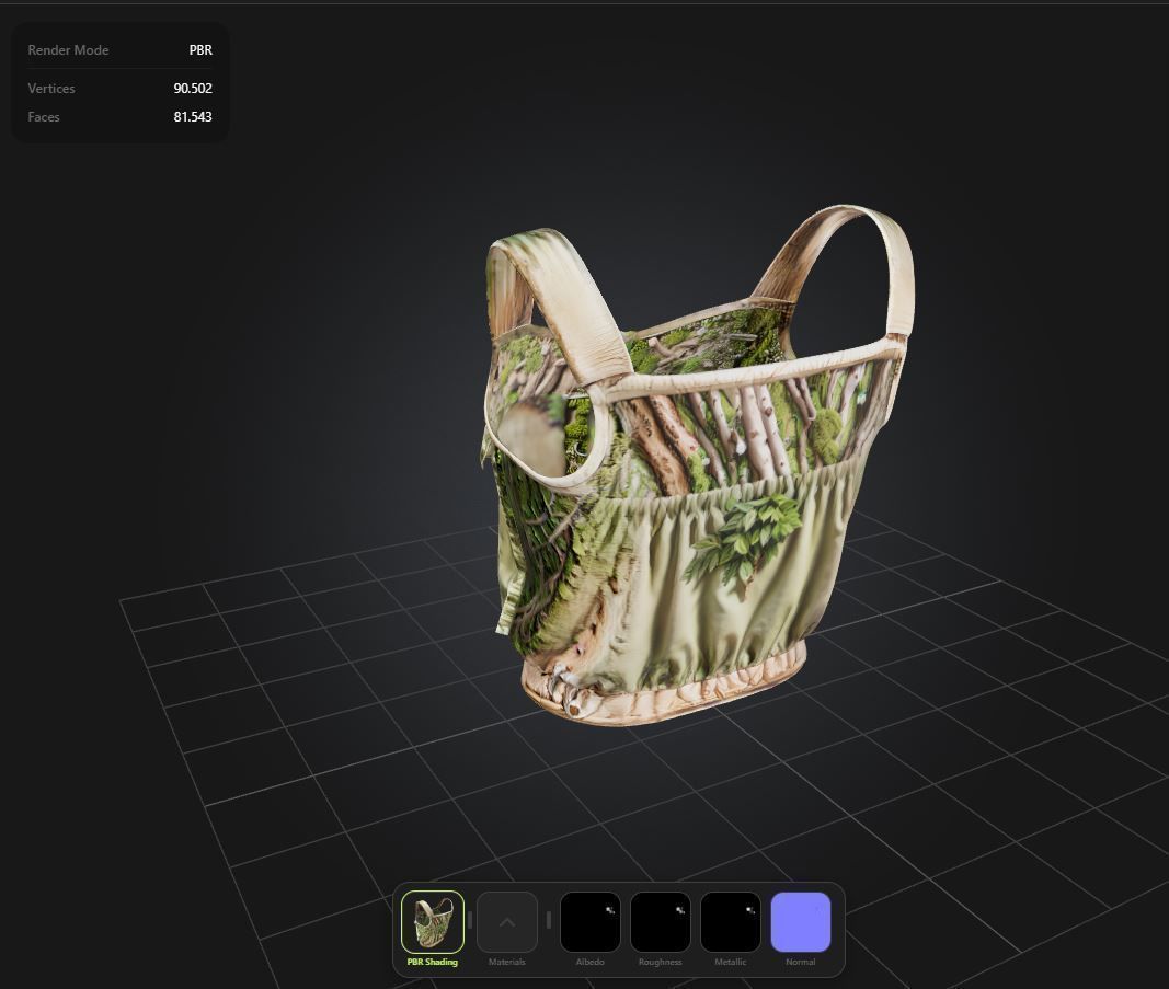 Floral Top PBR 4k Low-poly 3D model_1