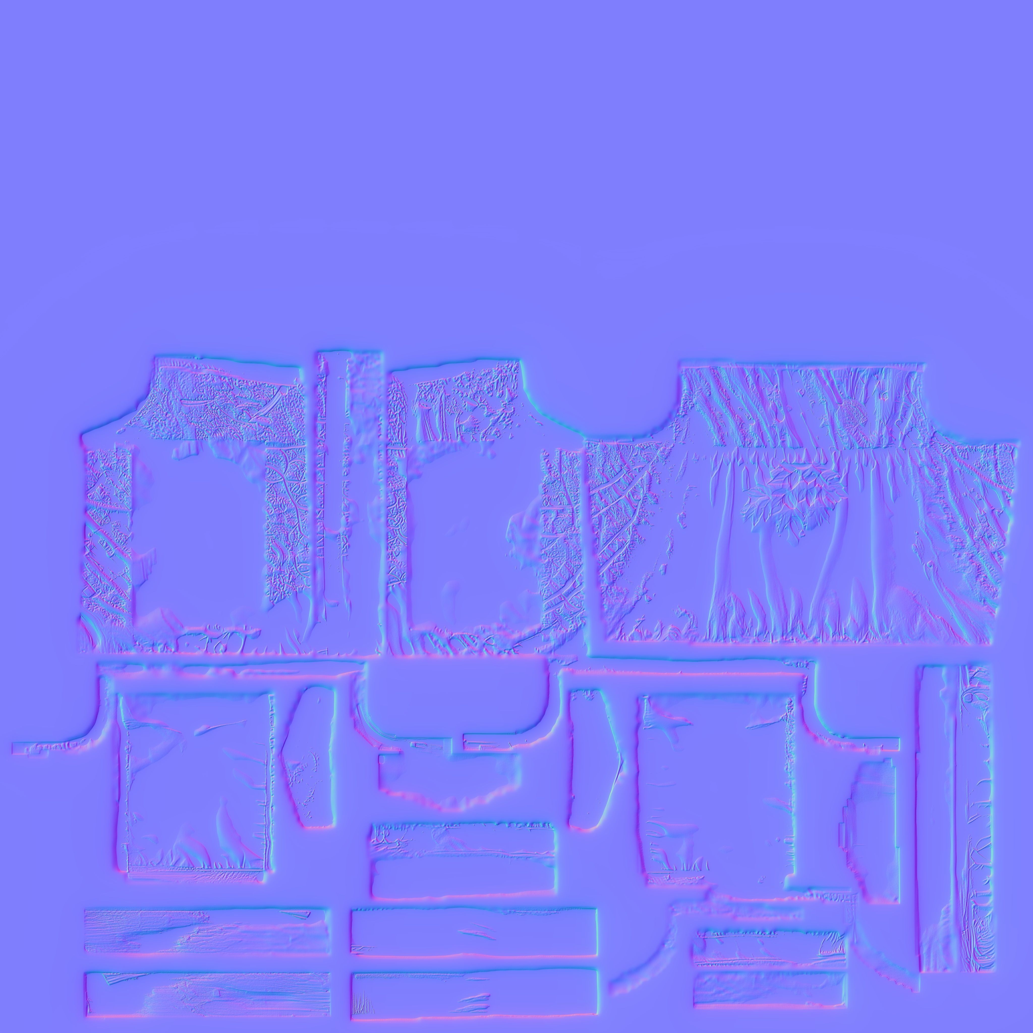 Floral Top PBR 4k Low-poly 3D model_8