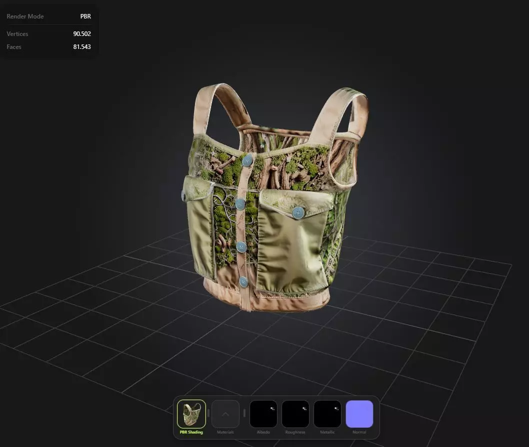 Floral Top PBR 4k Low-poly 3D model_0