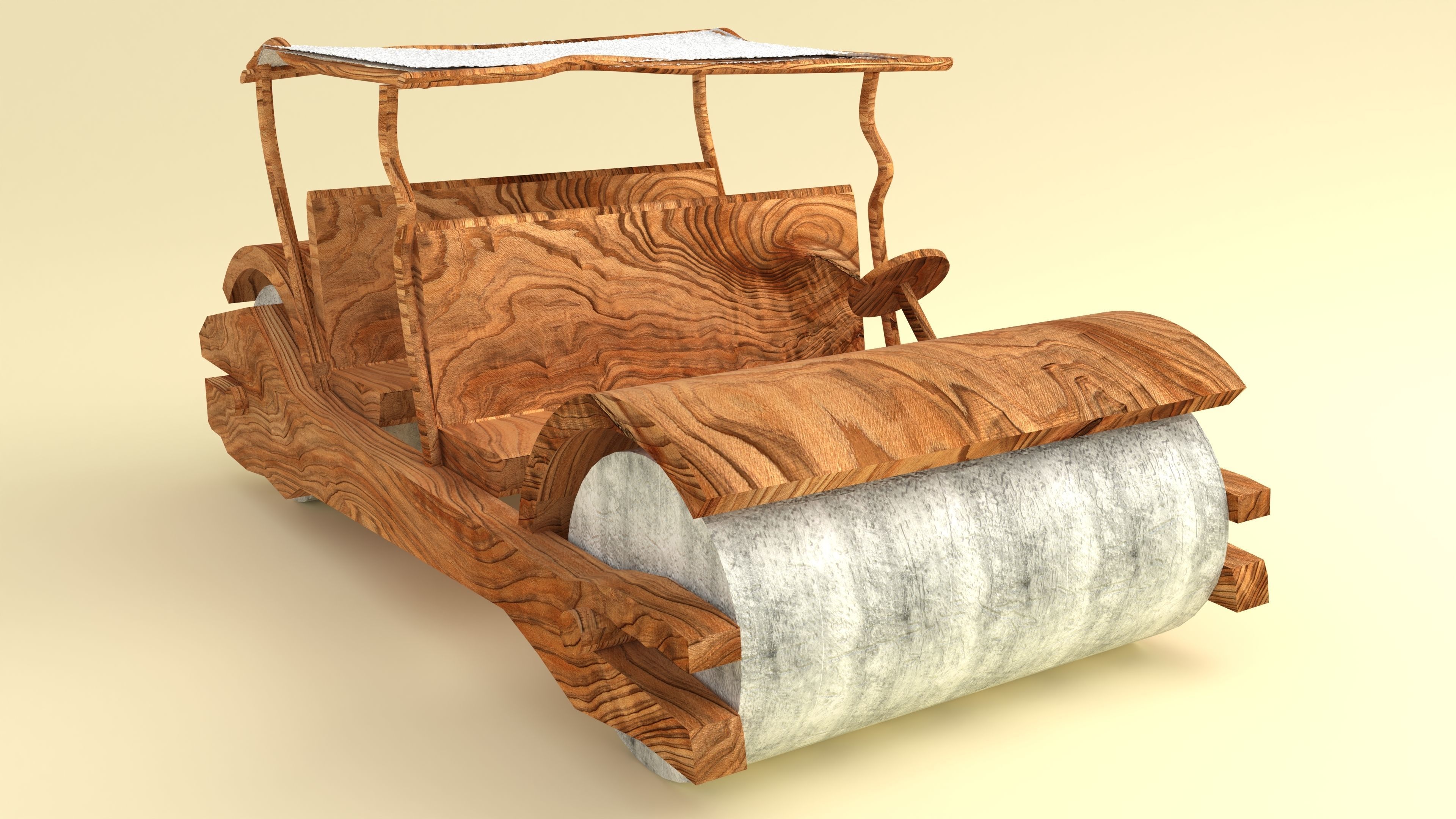 Stone Age Car 4K 3D model_3