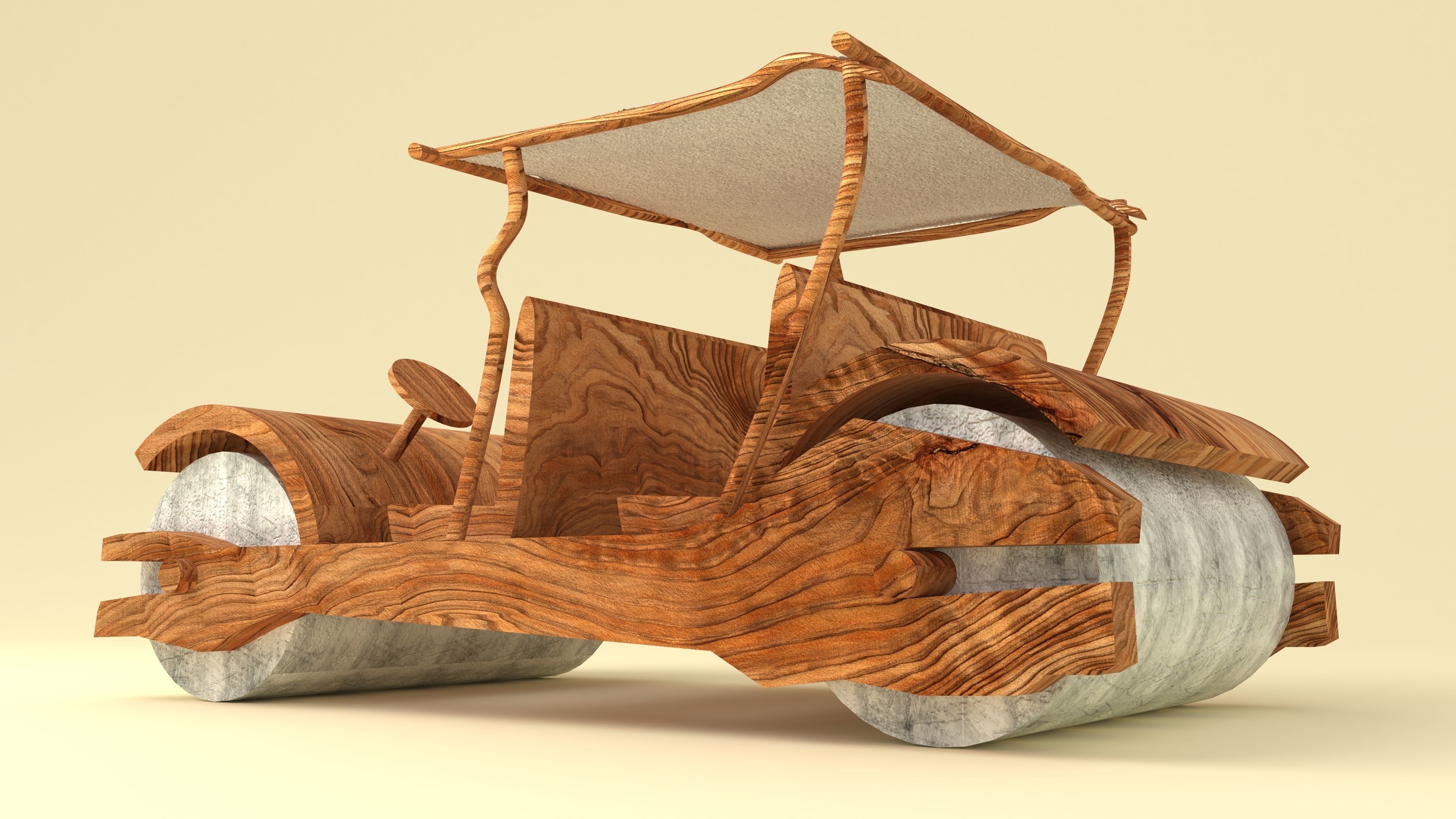 Stone Age Car 4K 3D model_2