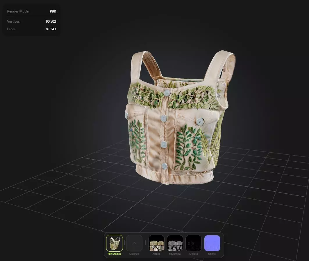 Floral Top PBR 4k Low-poly 3D model