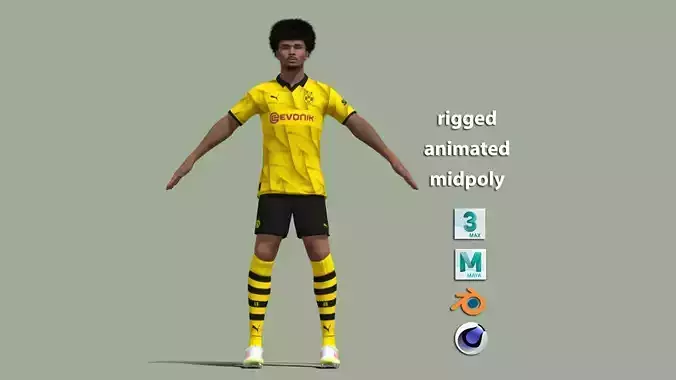 T-Pose Rigged Karim Adeyemi Borussia Dortmund