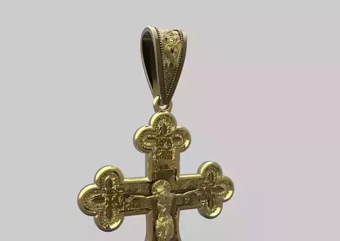 Gold pectoral cross 7cm