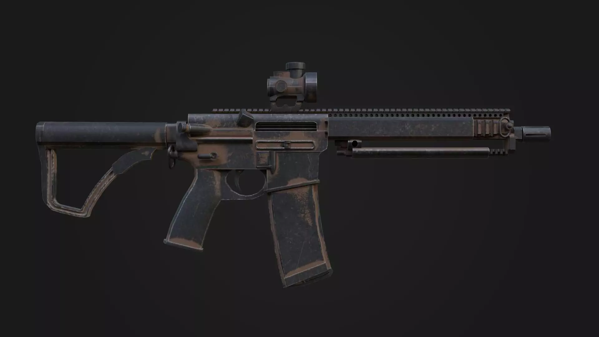 AR15 223 Rifle Game Ready Low-poly 3D model_0
