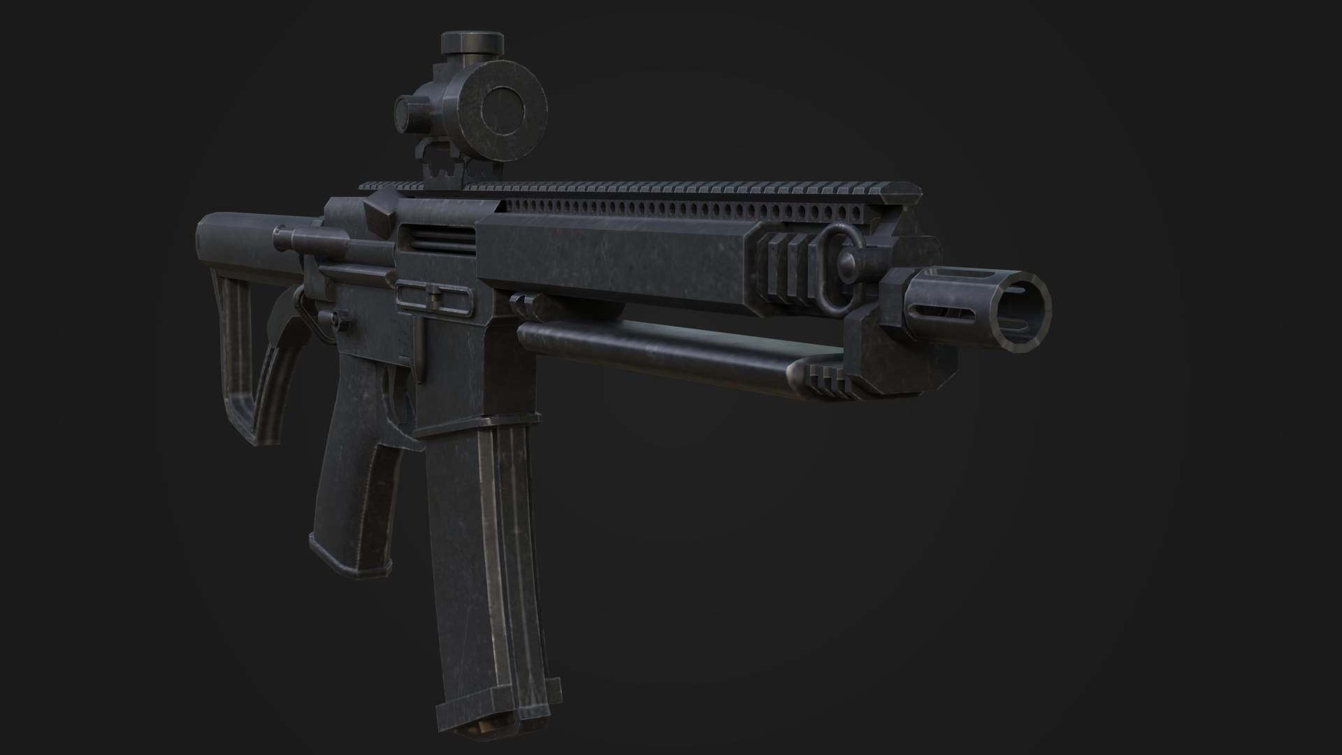 AR15 223 Rifle Game Ready Low-poly 3D model_6