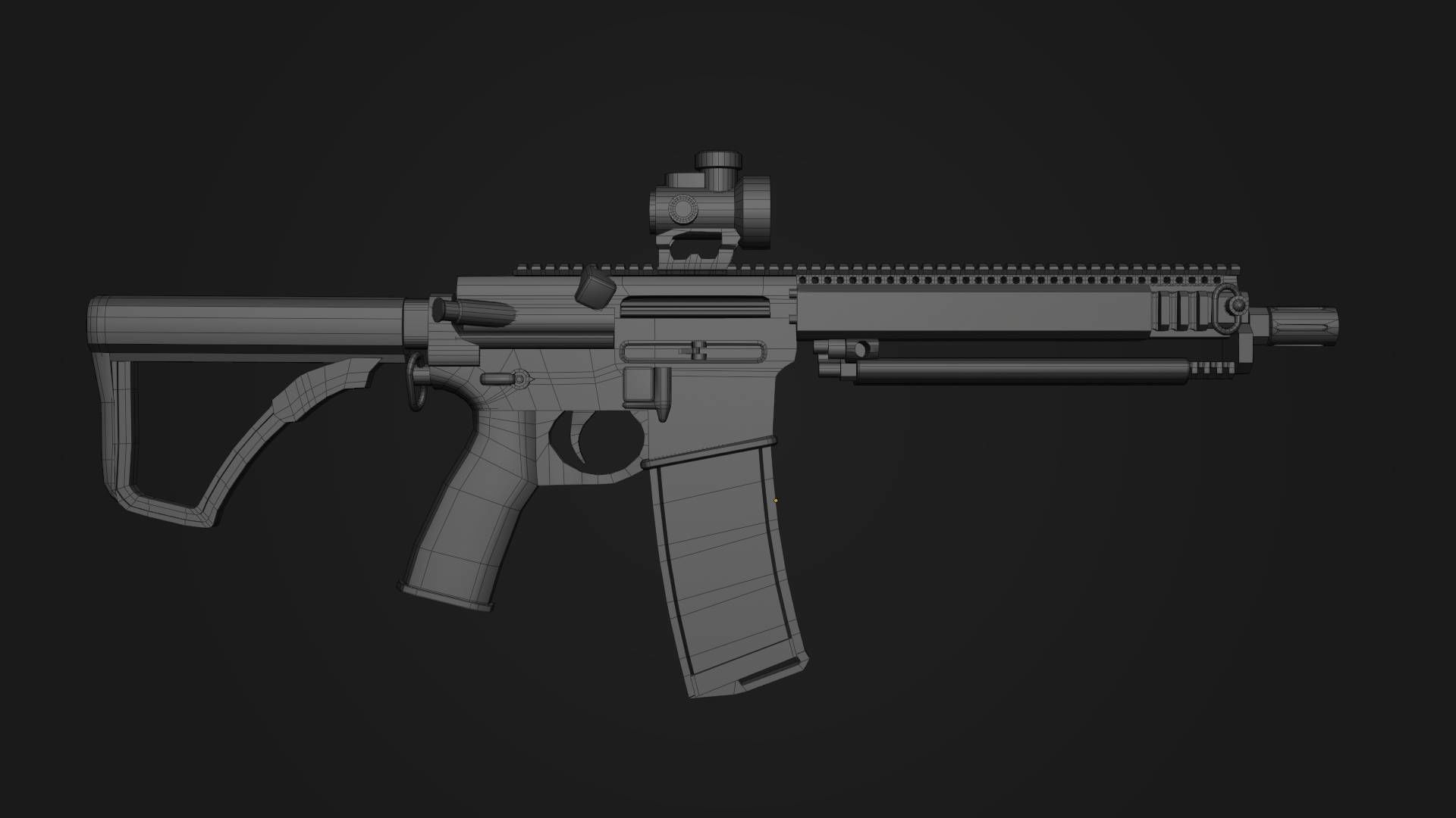 AR15 223 Rifle Game Ready Low-poly 3D model_2