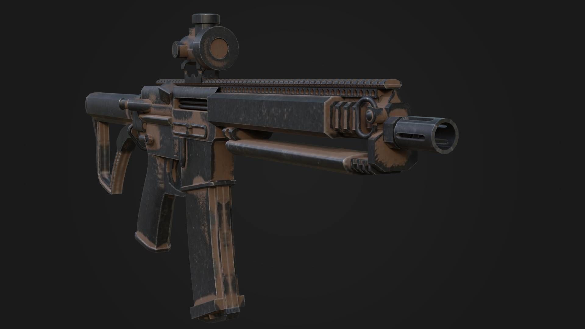 AR15 223 Rifle Game Ready Low-poly 3D model_7