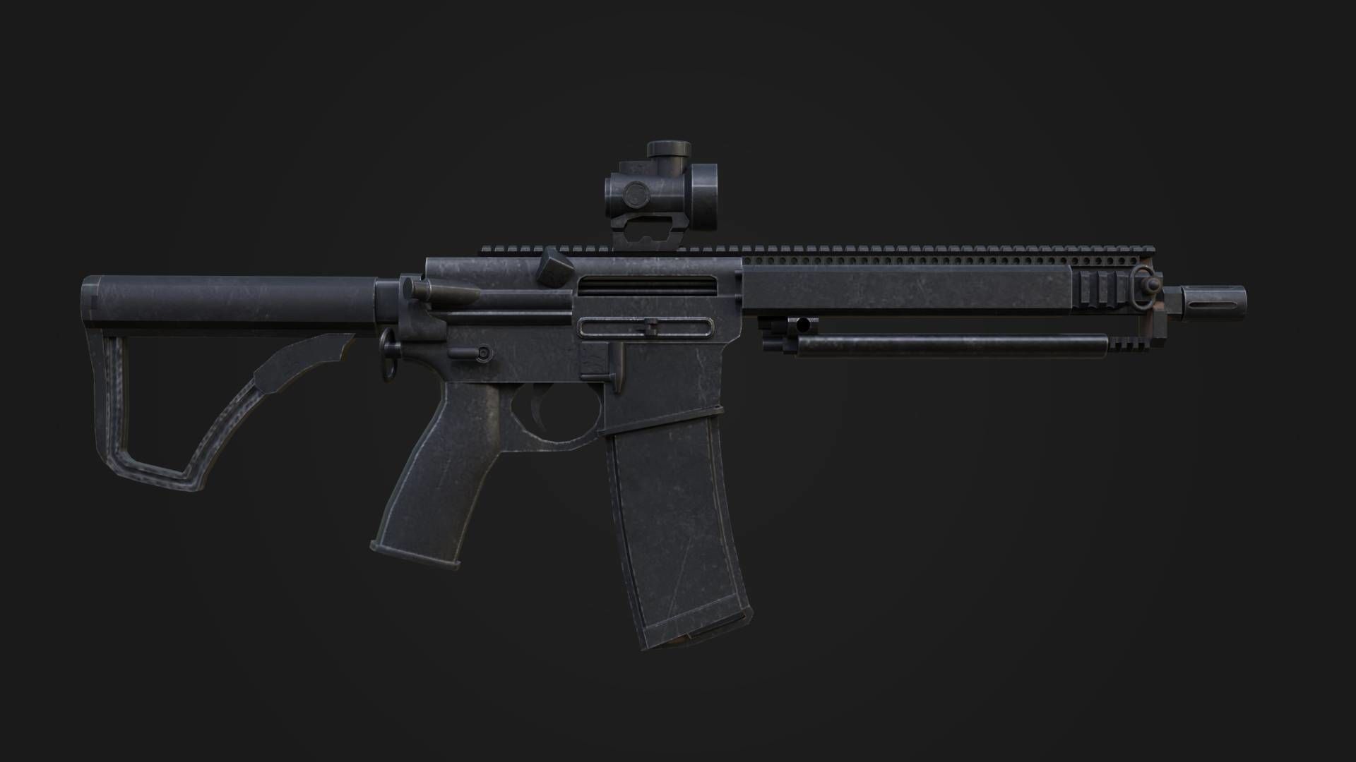 AR15 223 Rifle Game Ready Low-poly 3D model_5