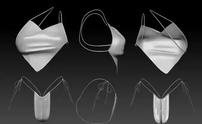 OFLSL23 - Sammy Metallic Bikini Low-poly 3D model