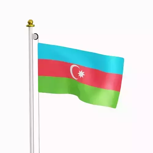 Flag of the Azerbaijan Low-poly 3D model