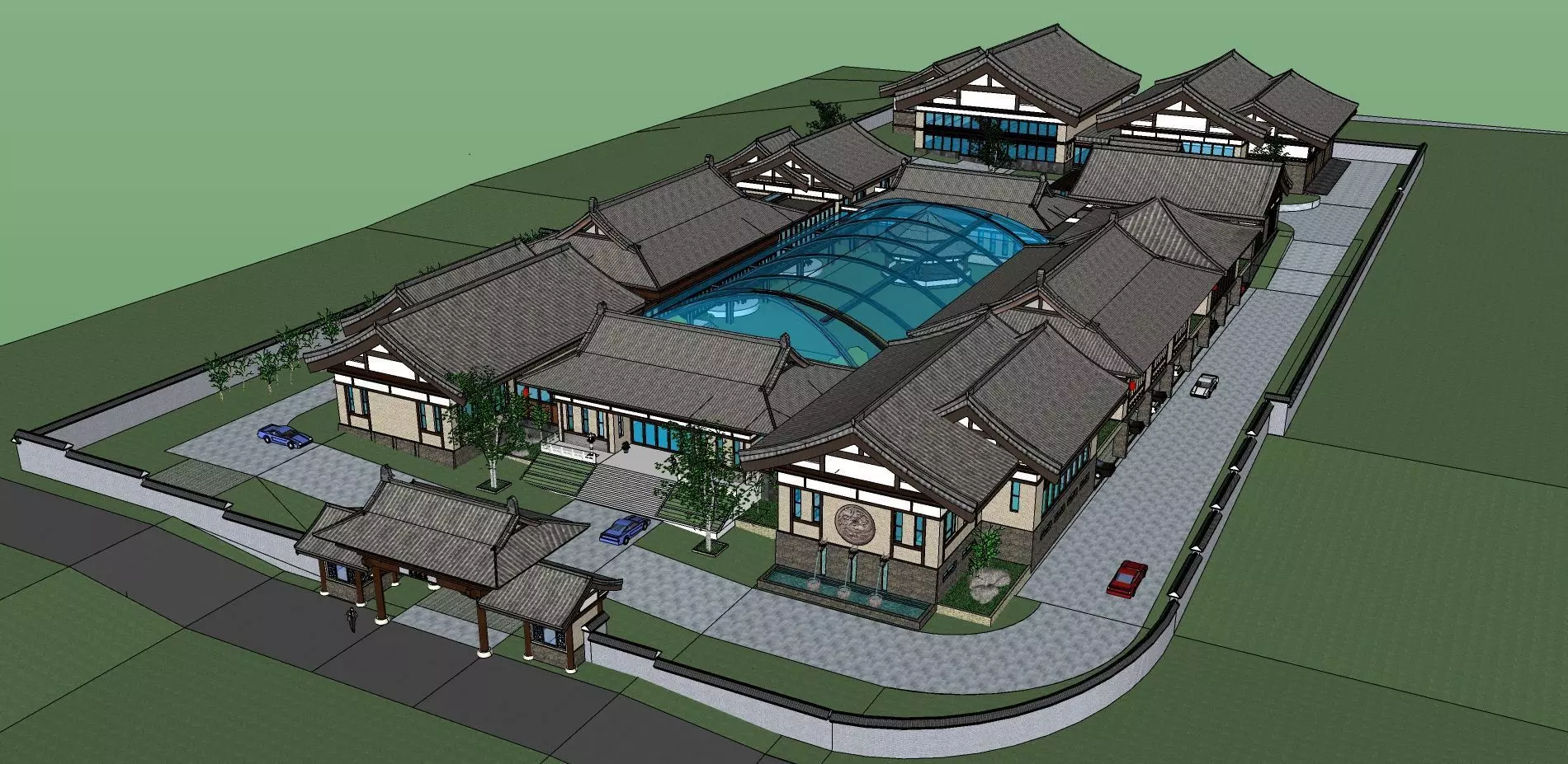 Chinese style architectural model 3D model_0