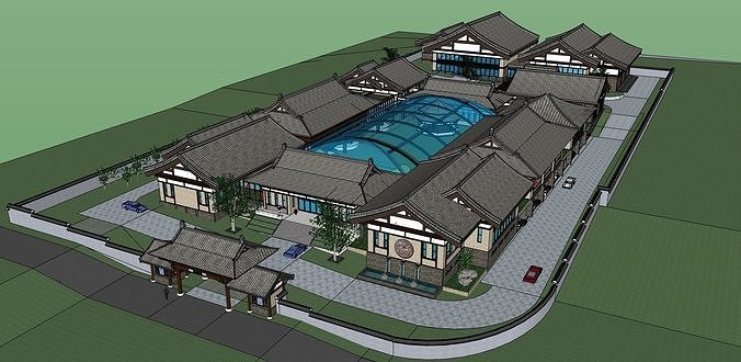 Chinese style architectural model 3D model