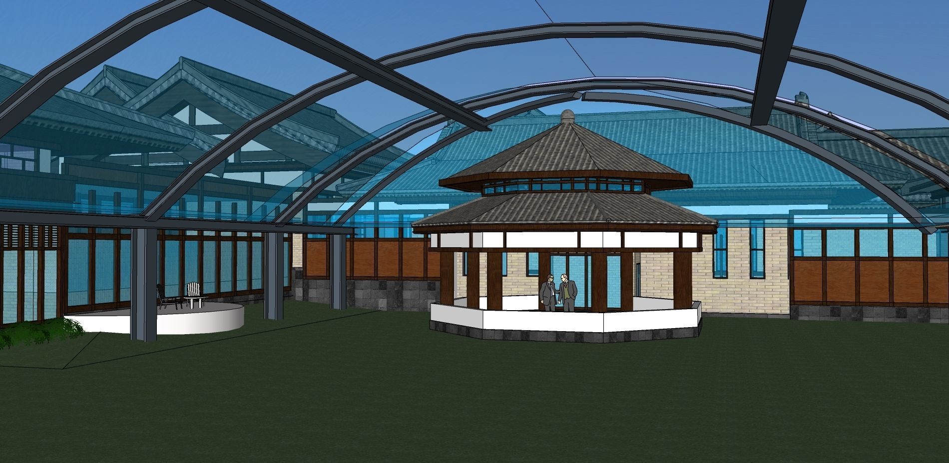 Chinese style architectural model 3D model_3