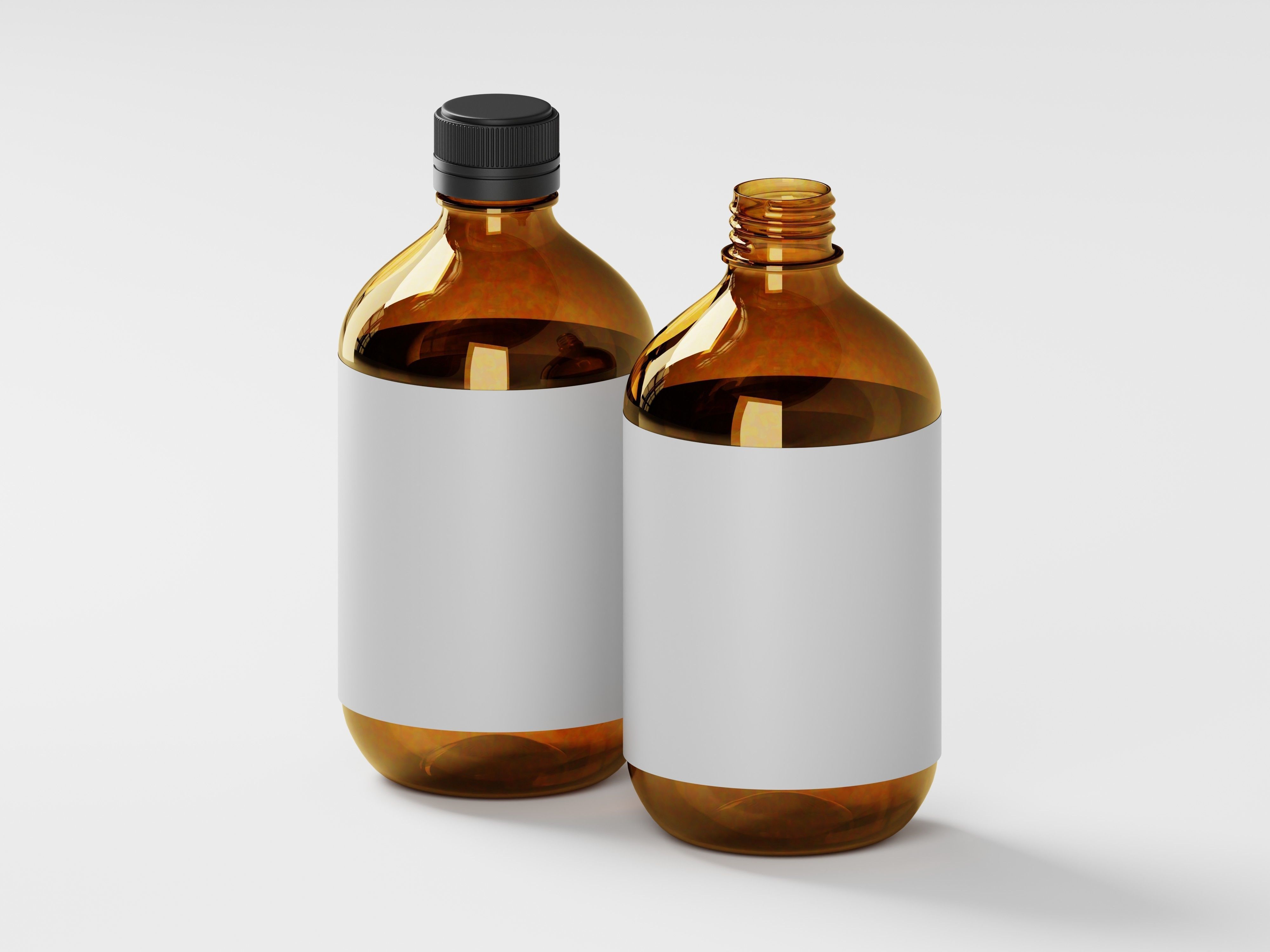 Amber Bottle 3D Model Low-poly 3D model_6