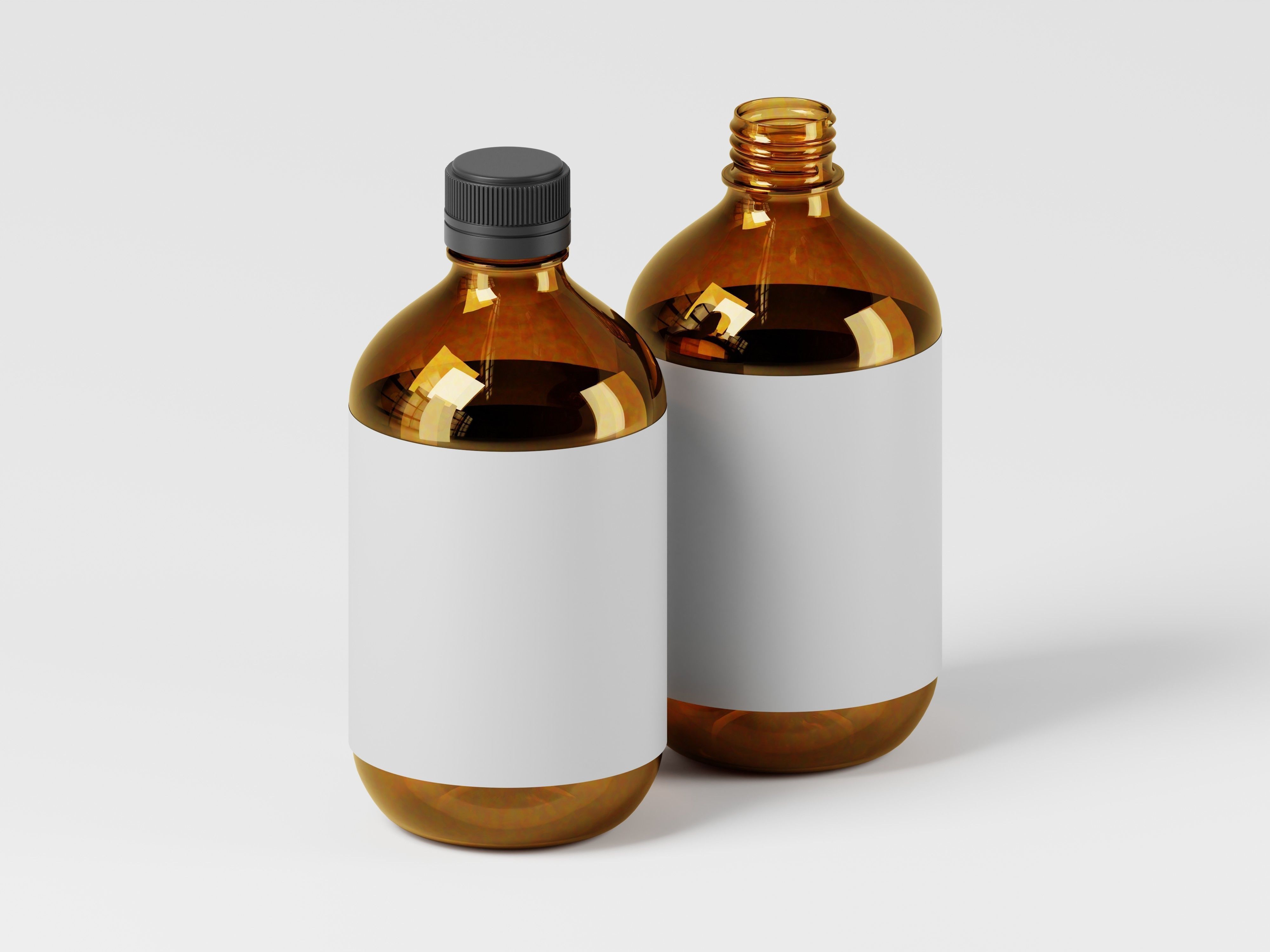 Amber Bottle 3D Model Low-poly 3D model_5