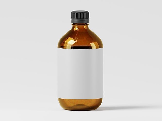 Amber Bottle 3D Model Low-poly 3D model