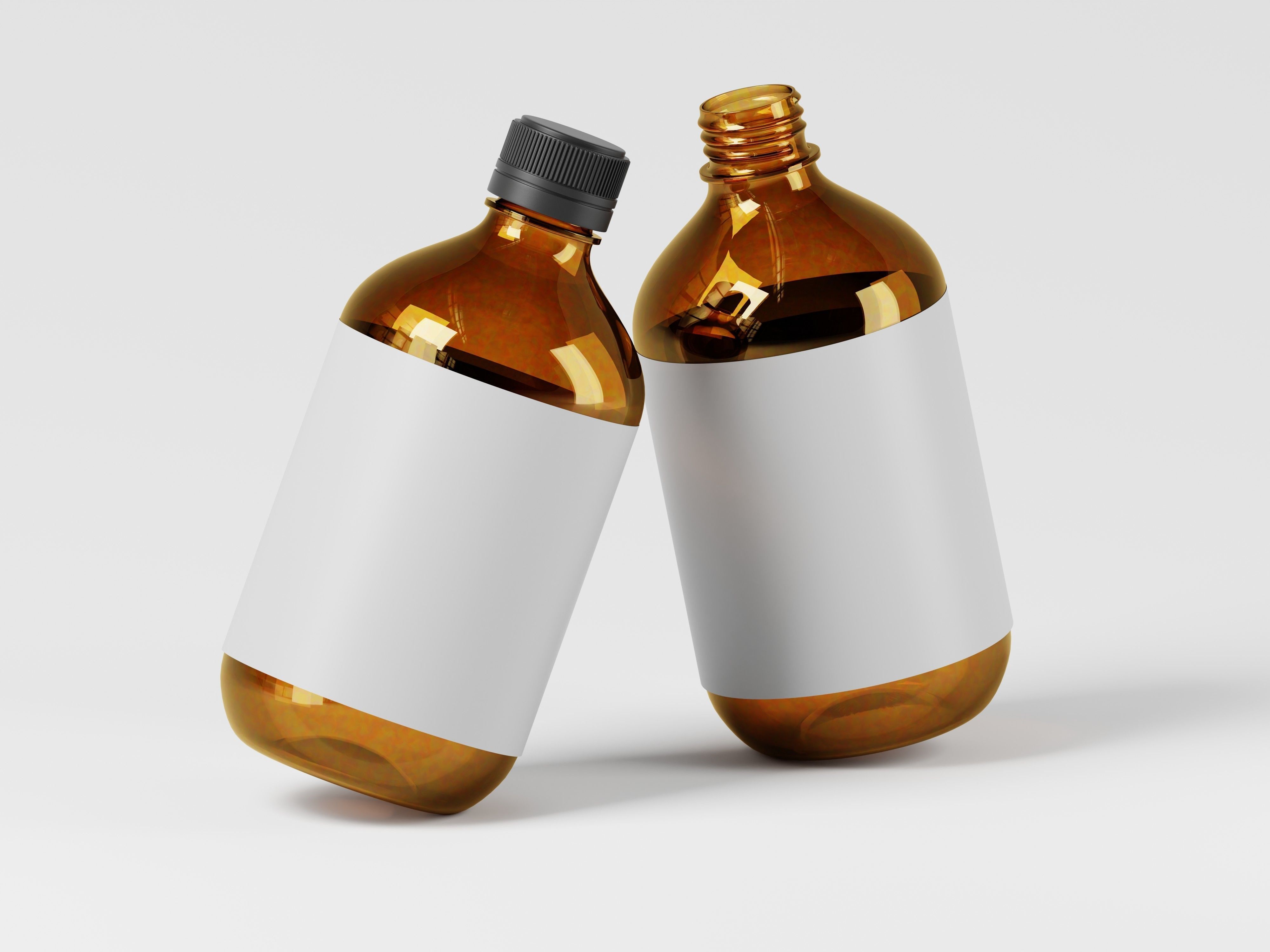 Amber Bottle 3D Model Low-poly 3D model_9