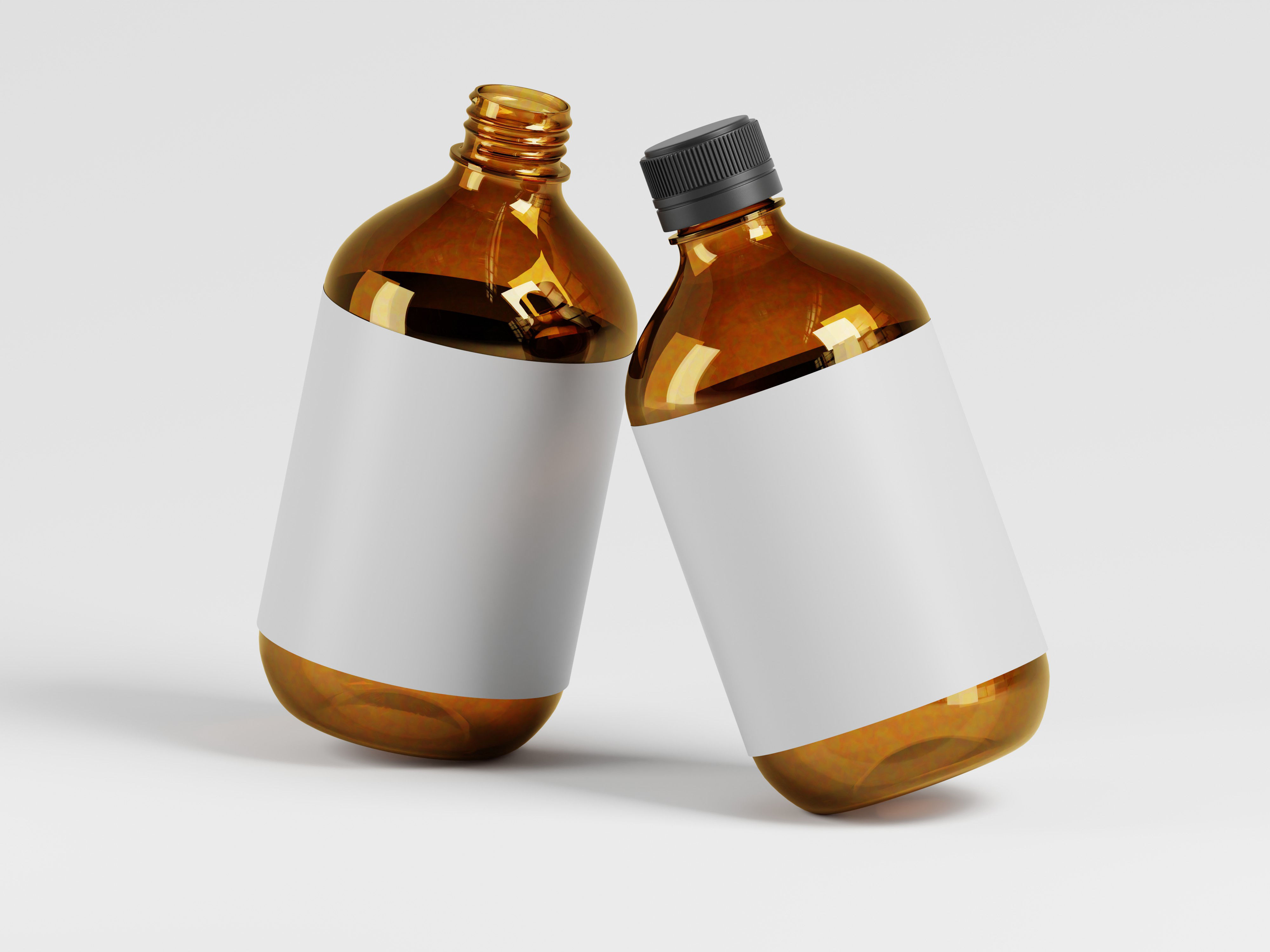 Amber Bottle 3D Model Low-poly 3D model_4