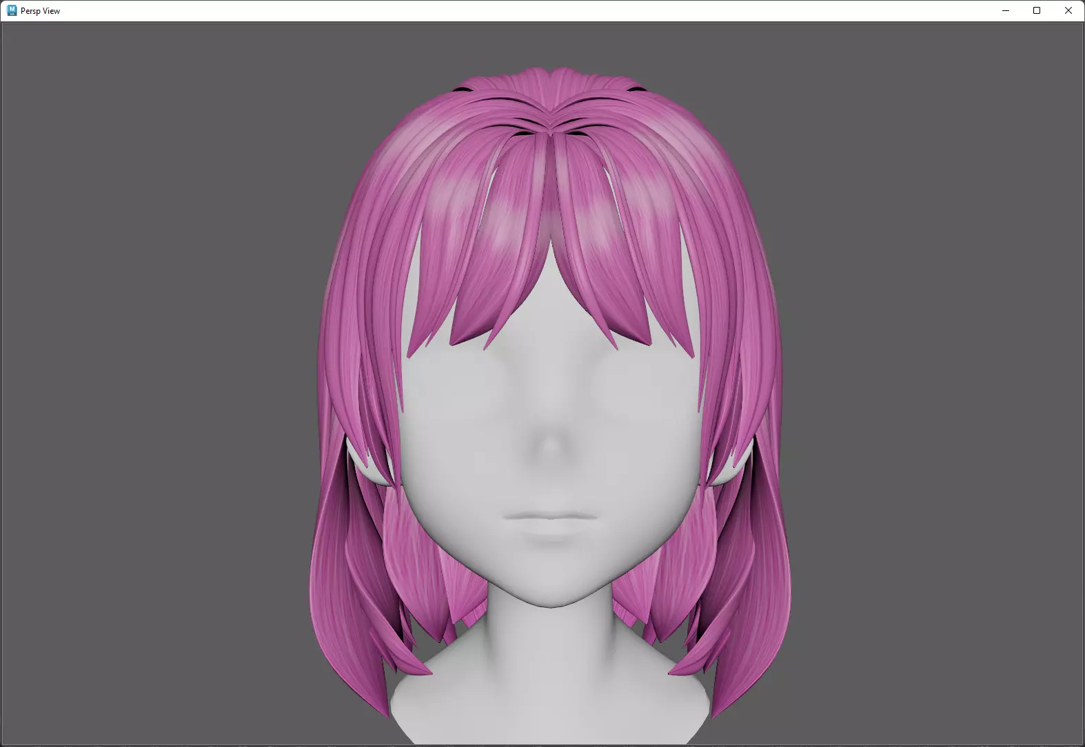 Anime hair style 44 for woman and girl Low-poly 3D model