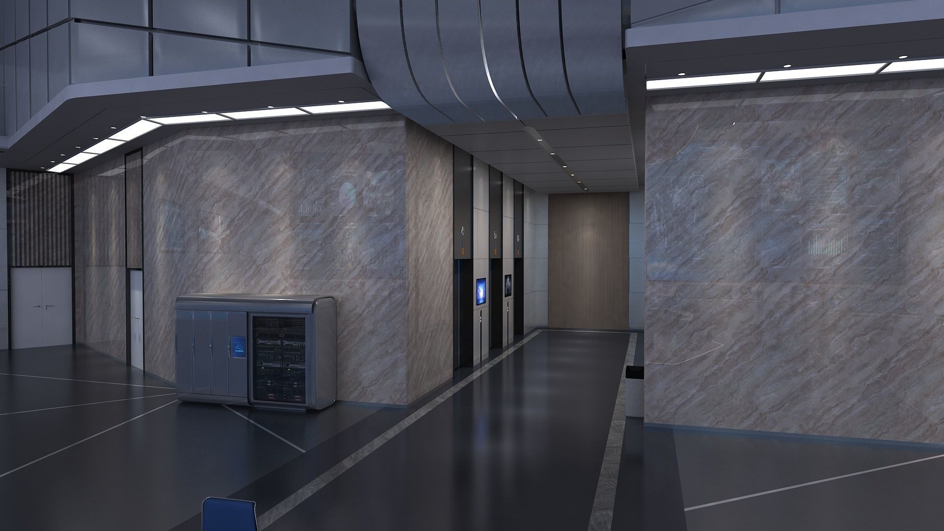 Monitoring room command center 3D model_7