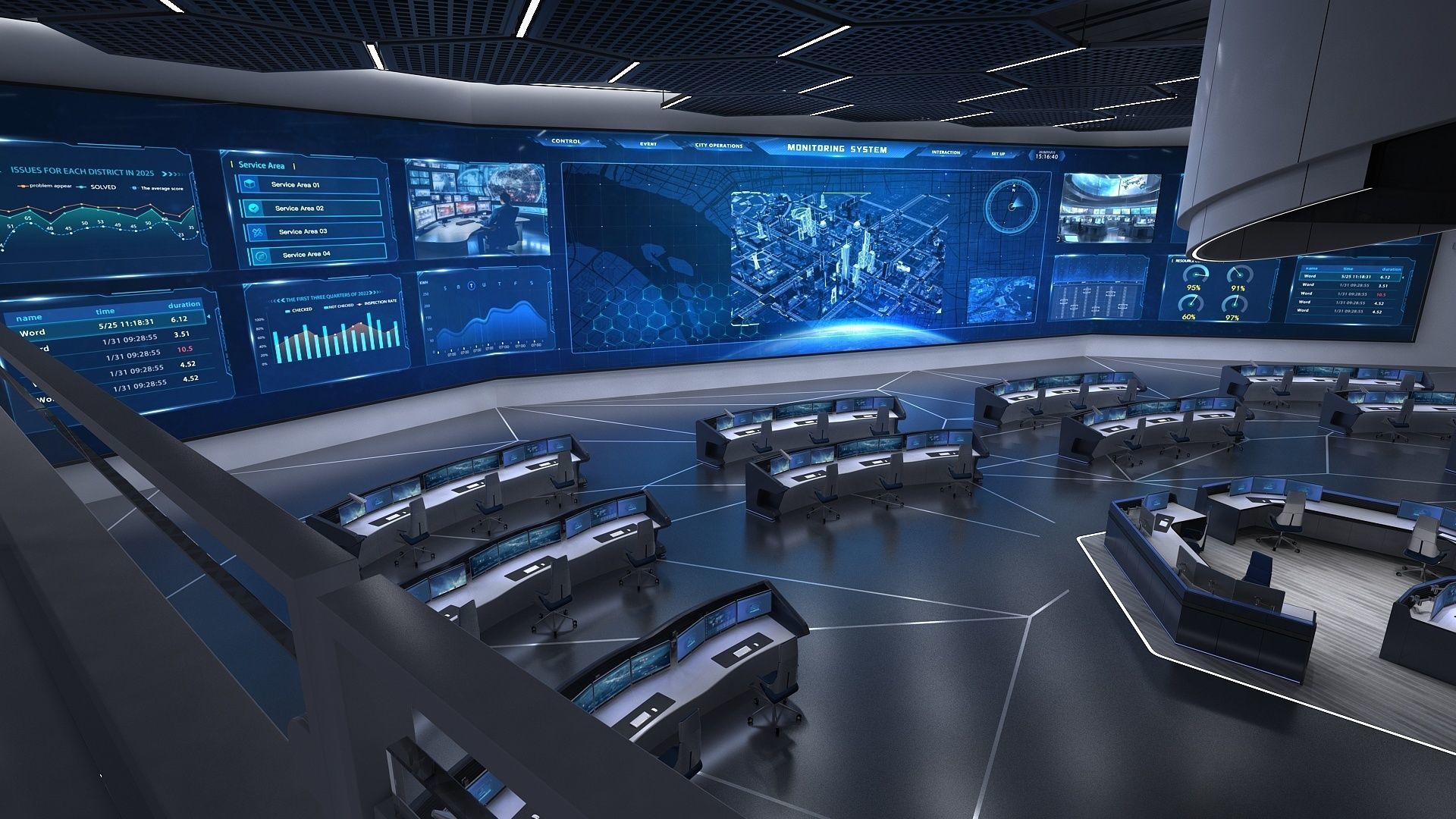 Monitoring room command center 3D model_9