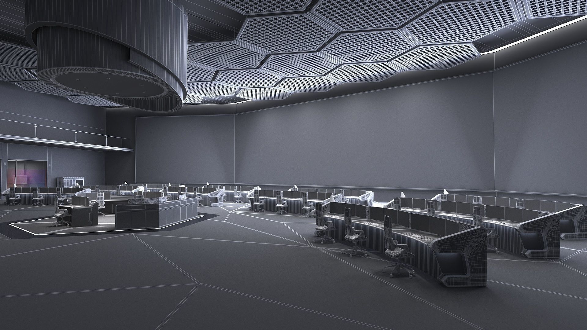 Monitoring room command center 3D model_14