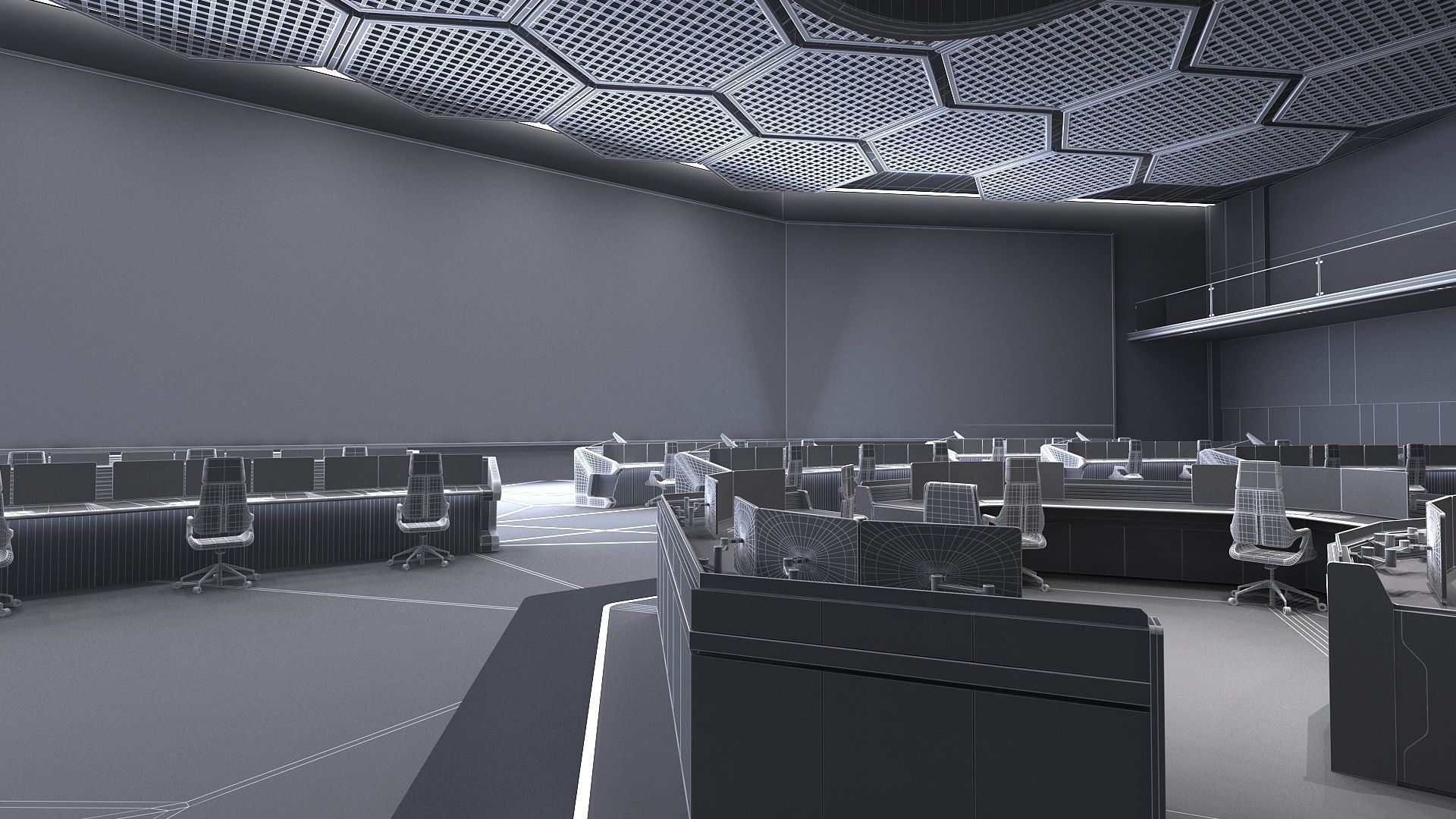 Monitoring room command center 3D model_21