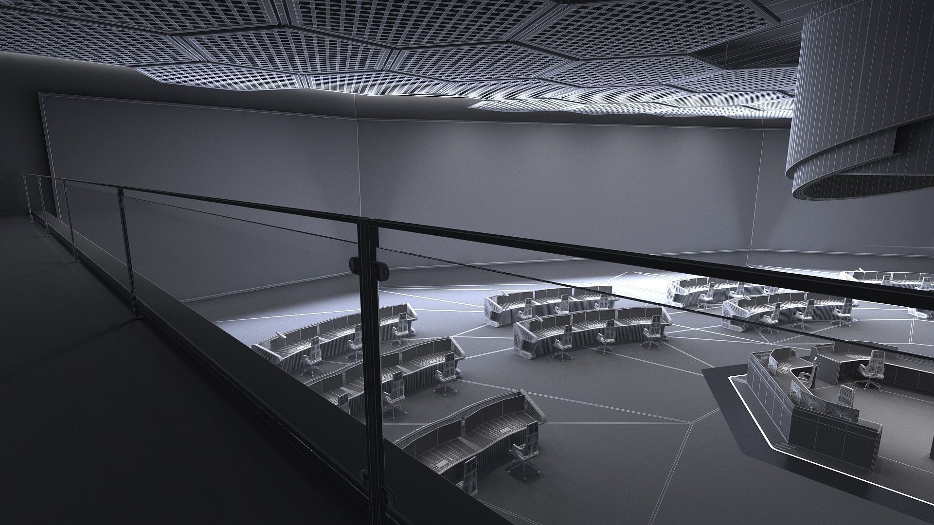Monitoring room command center 3D model_20