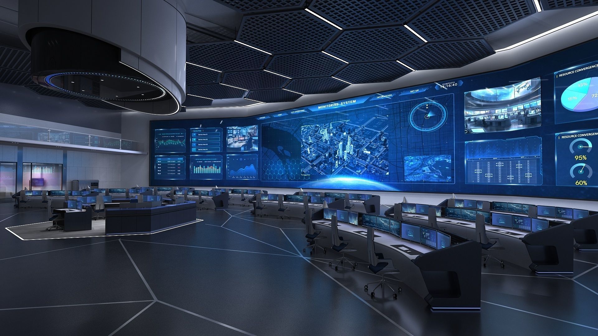Monitoring room command center 3D model_3