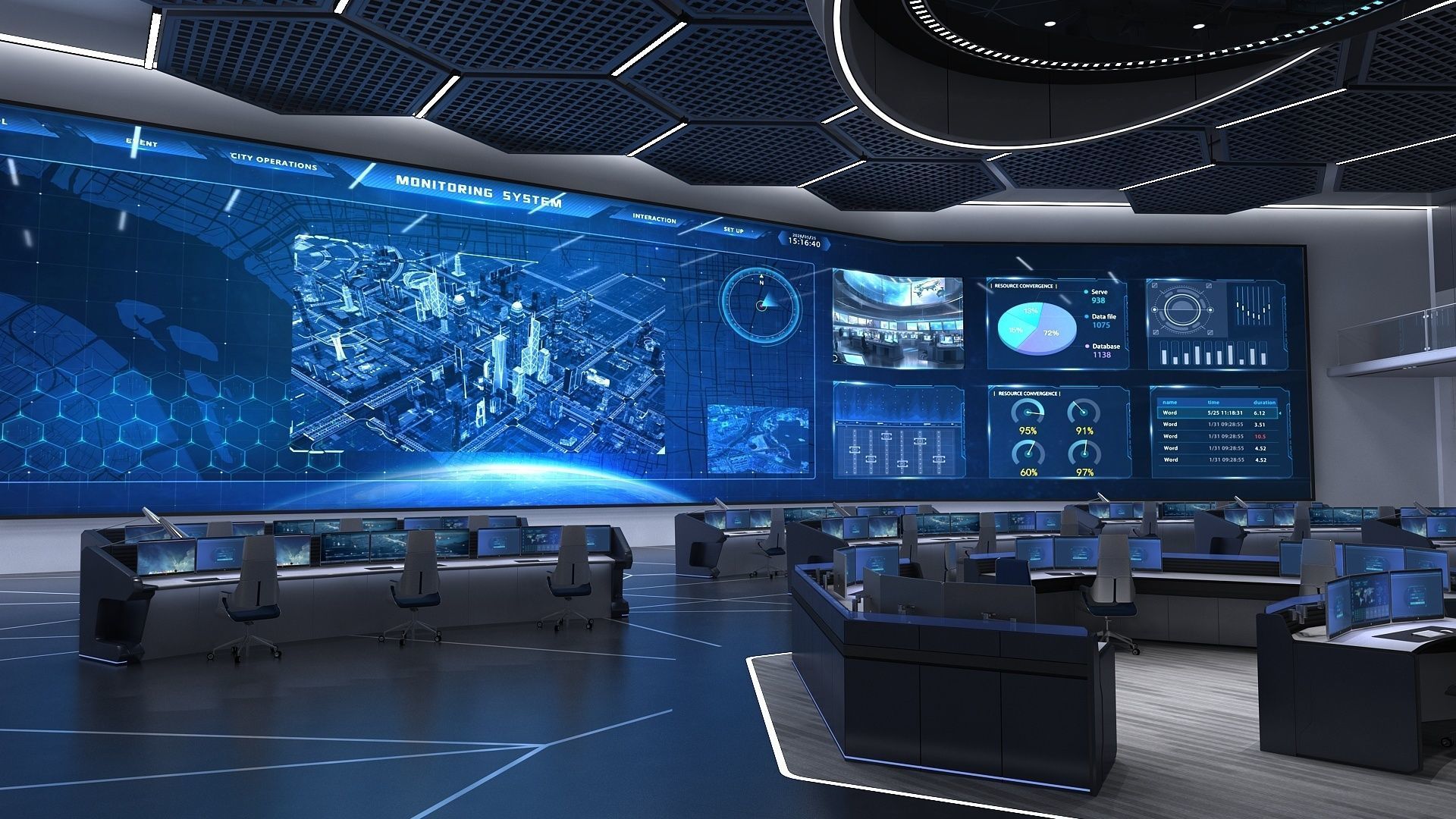 Monitoring room command center 3D model_2