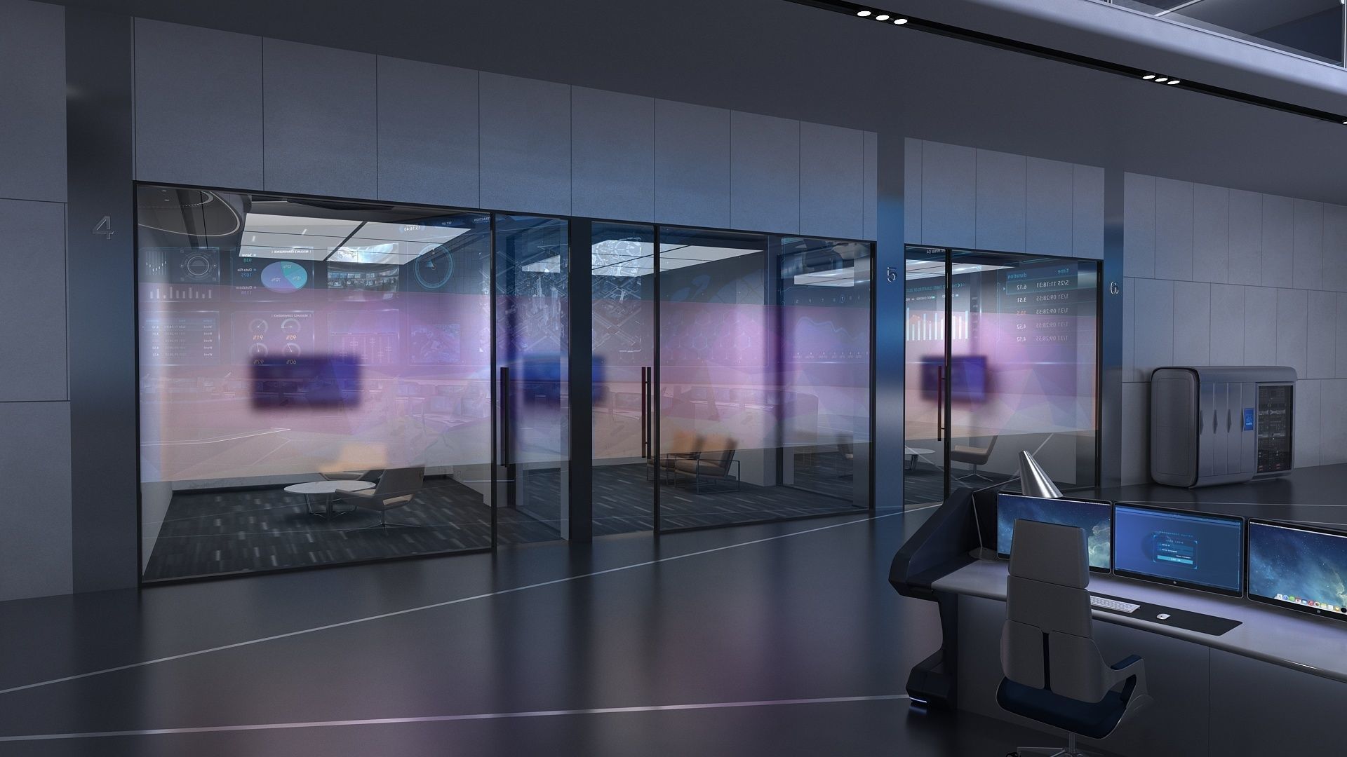 Monitoring room command center 3D model_8
