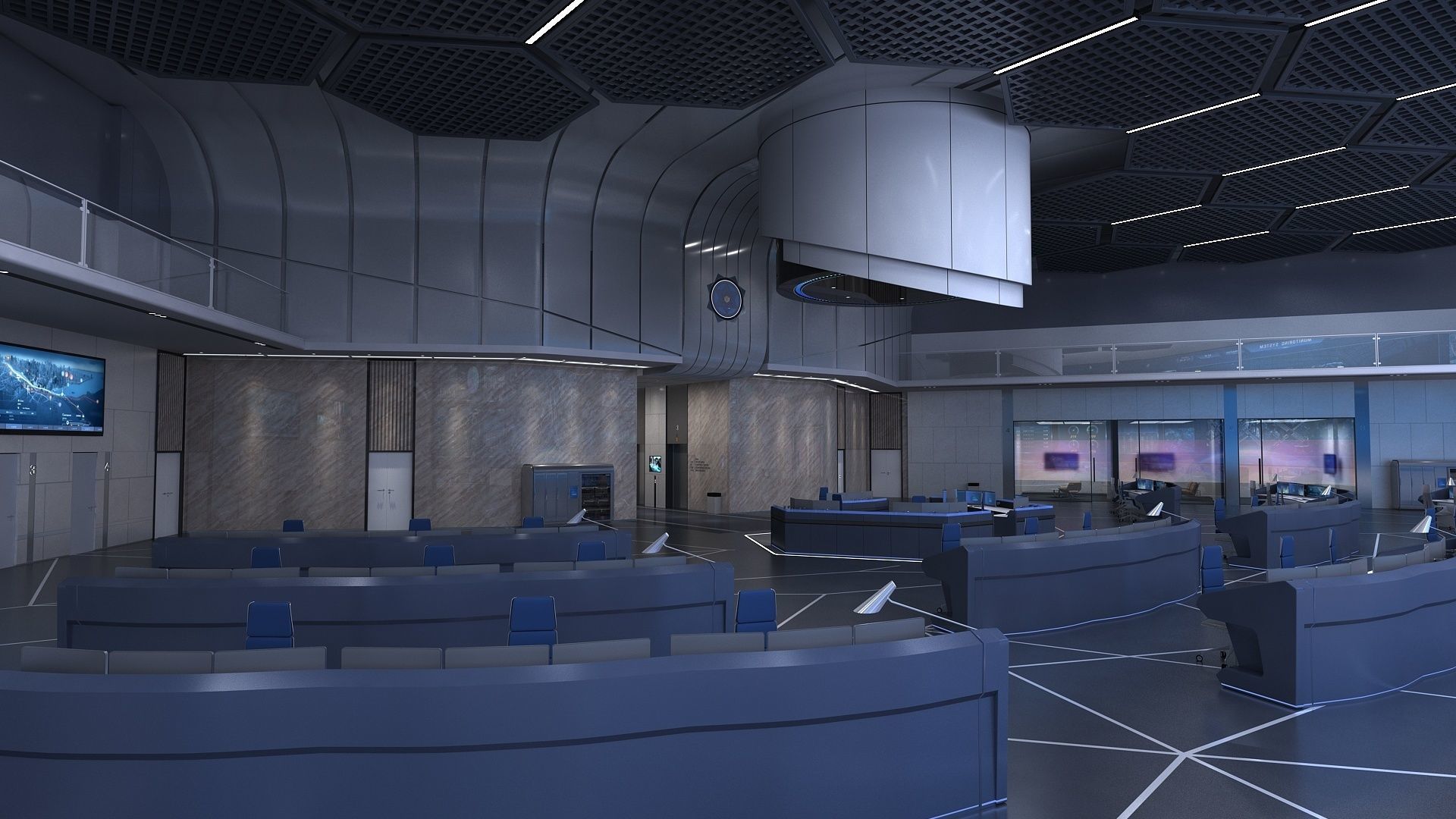 Monitoring room command center 3D model_5