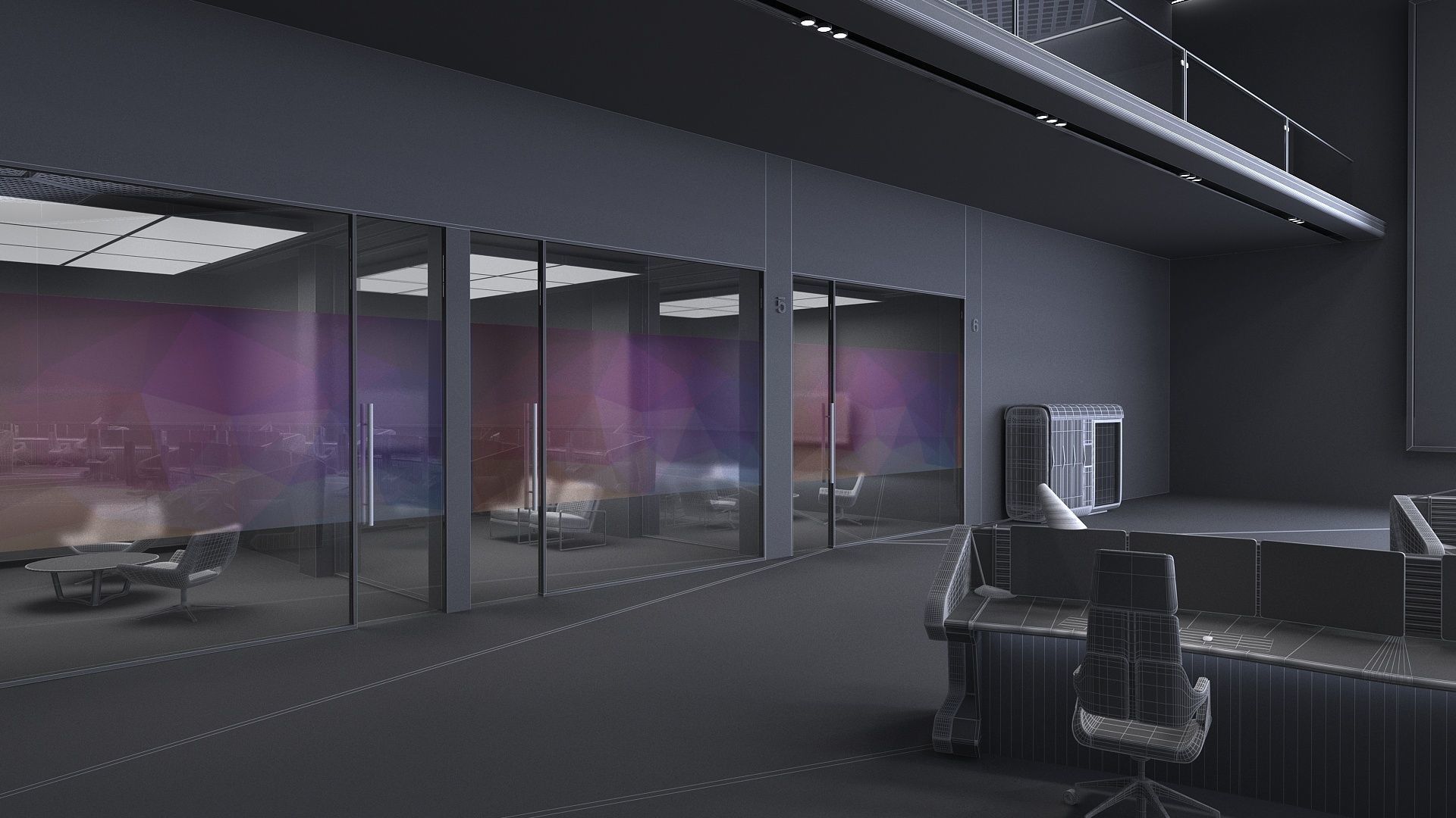 Monitoring room command center 3D model_19