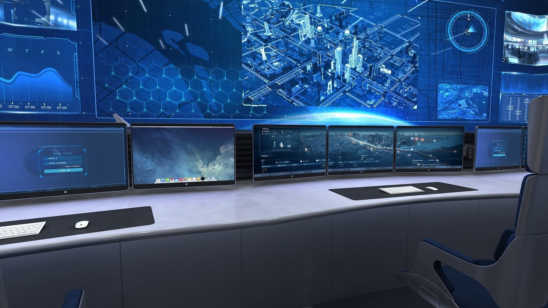 Monitoring room command center 3D model_11