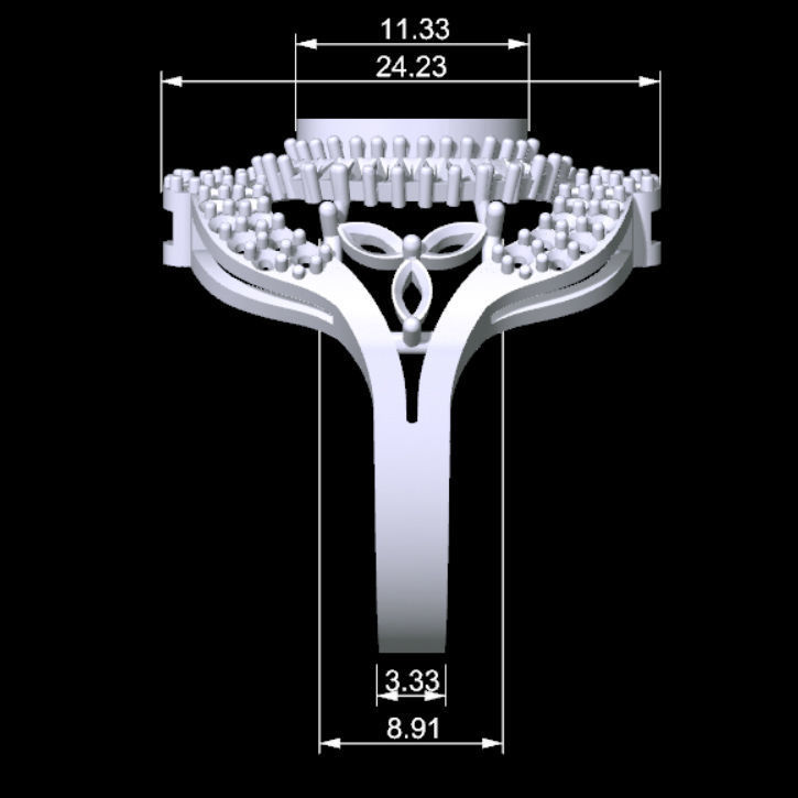Marquise and Baguette Ring 3D print model_7