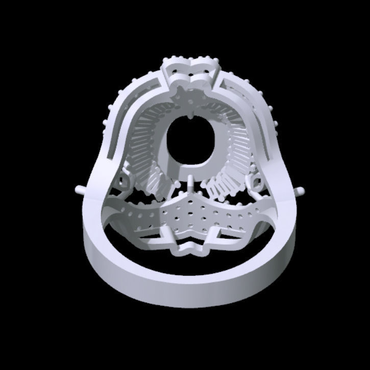 Marquise and Baguette Ring 3D print model_9