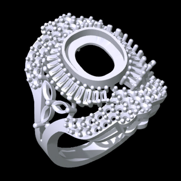 Marquise and Baguette Ring 3D print model_1