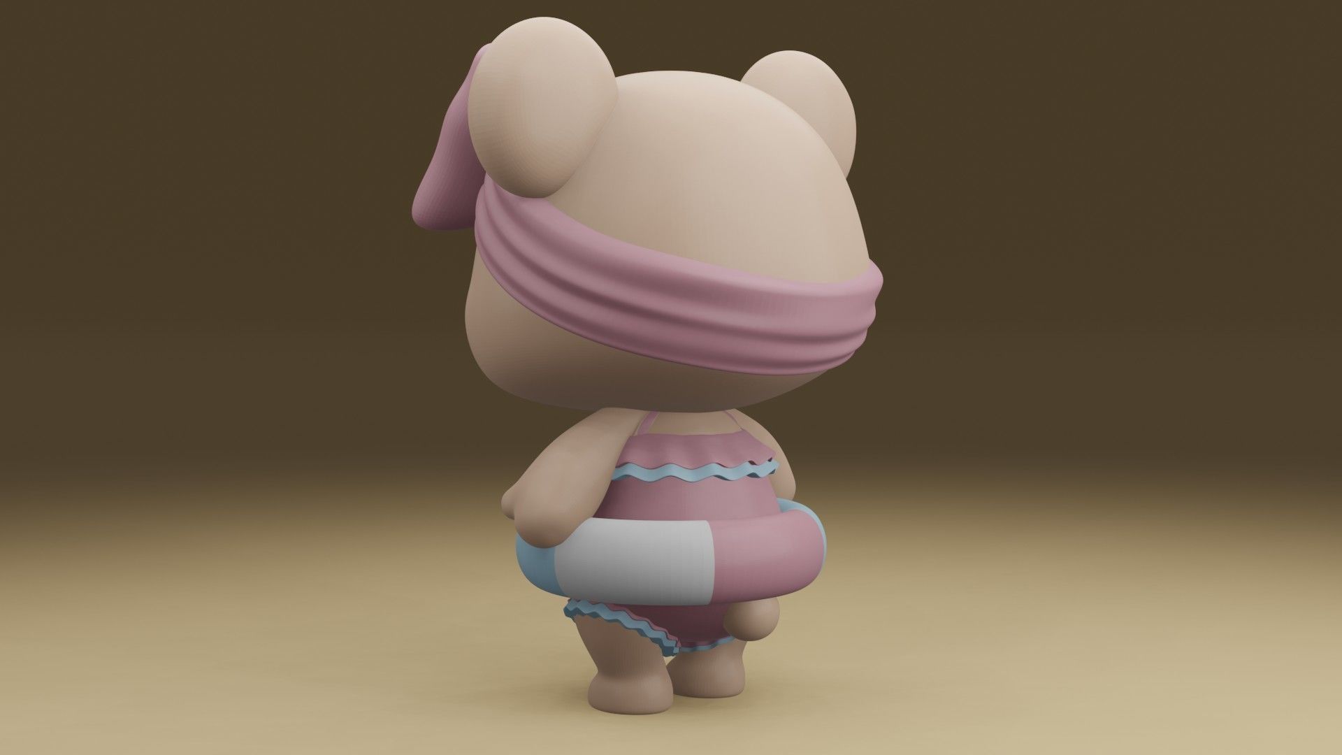 summer bear 3D print model_12