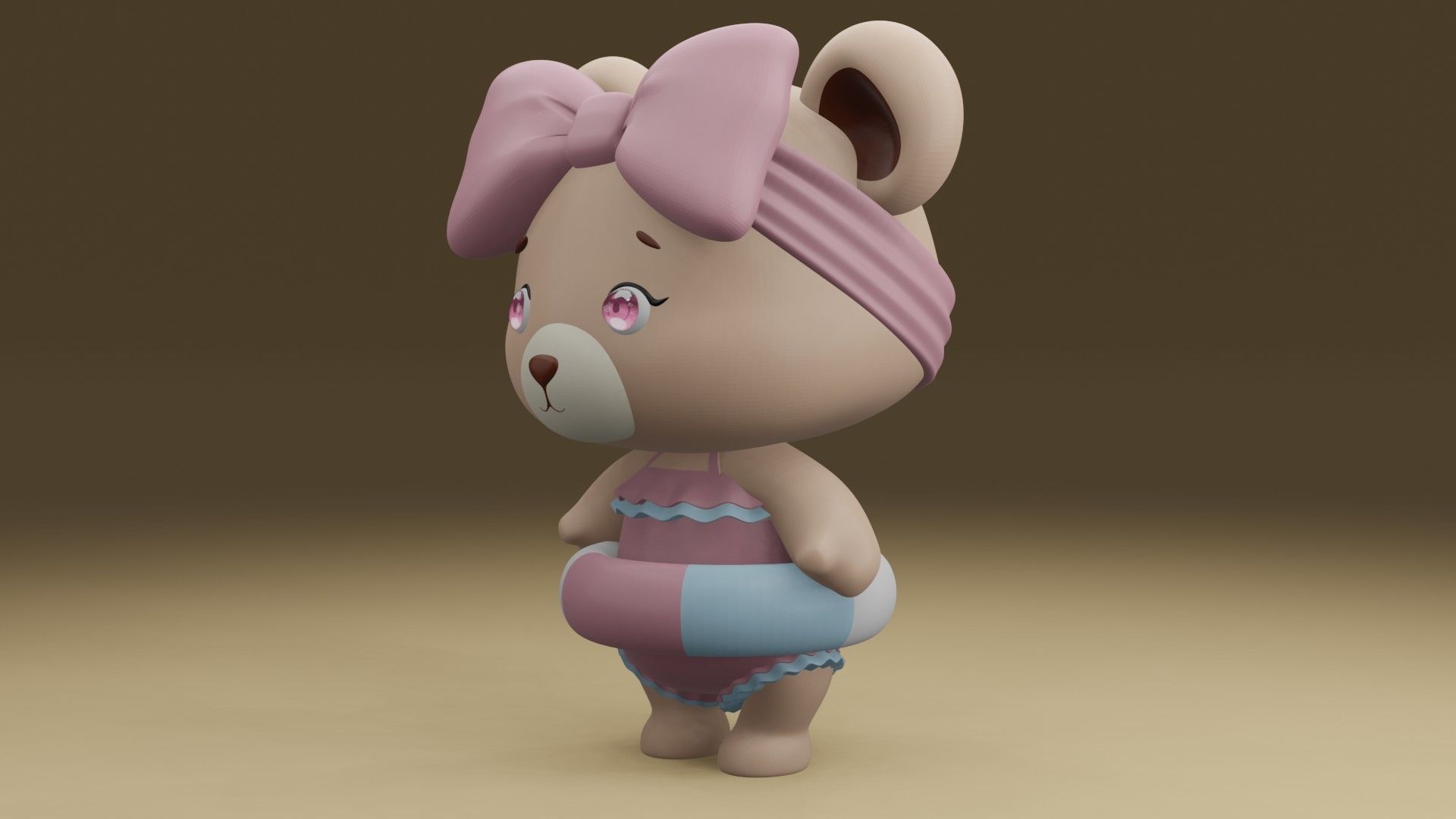 summer bear 3D print model_14